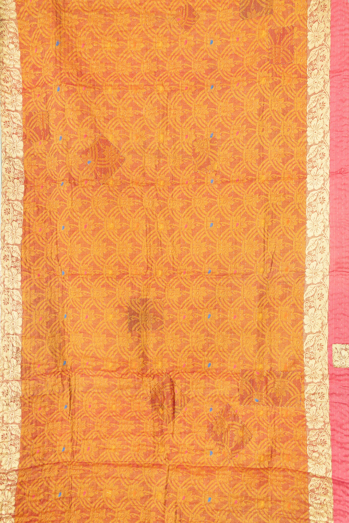 Gladness Silk Blend Kantha Throw Blanket