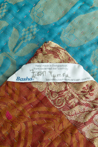 Gladness Silk Blend Kantha Throw Blanket
