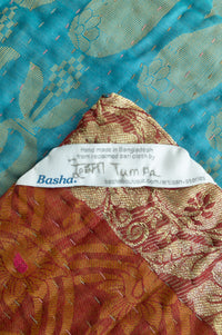 Gladness Silk Blend Kantha Throw Blanket
