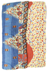 Gleaming Kantha Throw Blanket
