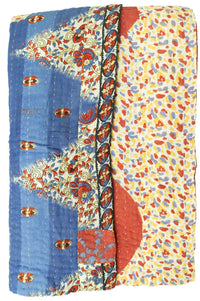 Gleaming Kantha Throw Blanket