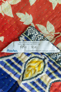 Gleaming Kantha Throw Blanket