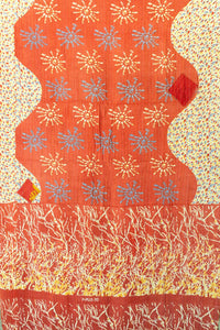 Gleaming Kantha Throw Blanket