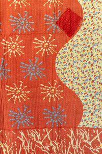 Gleaming Kantha Throw Blanket