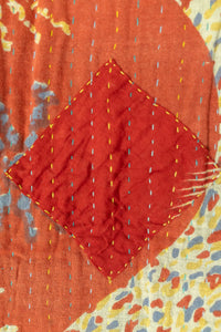 Gleaming Kantha Throw Blanket