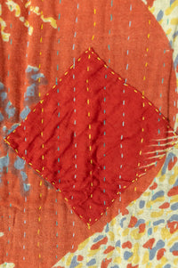 Gleaming Kantha Throw Blanket
