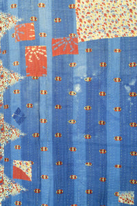 Gleaming Kantha Throw Blanket