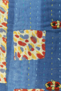 Gleaming Kantha Throw Blanket