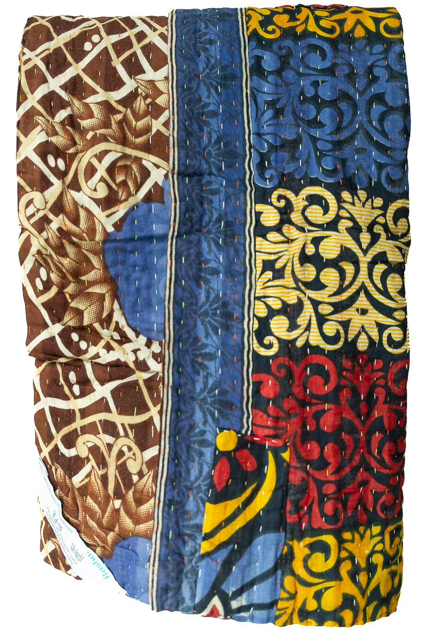 Kantha Throw Bed Quilt
