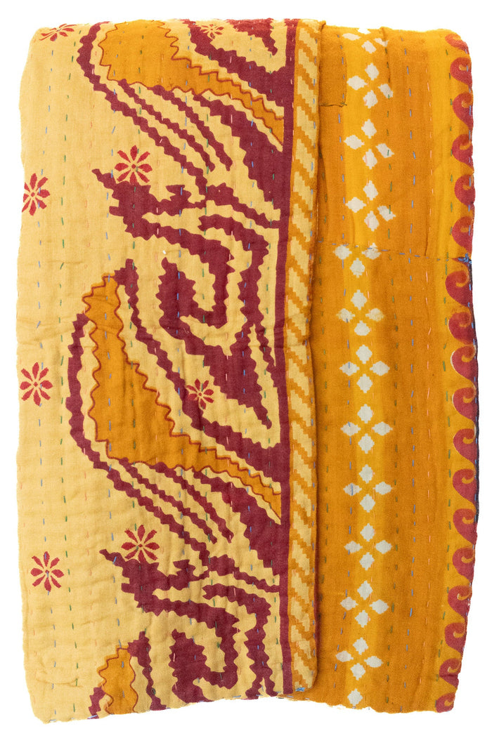 Kantha Throw Bed Quilt