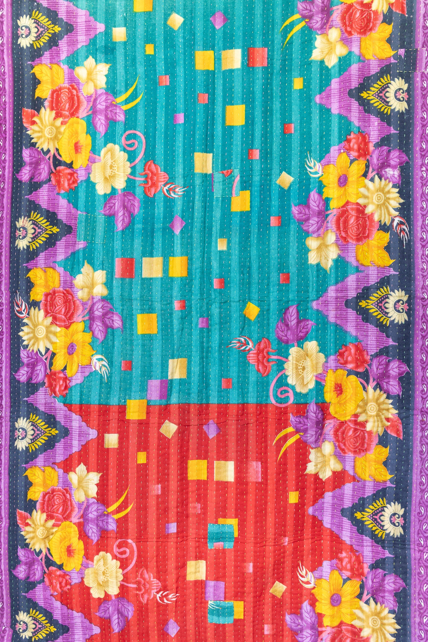 Grandeur Kantha Throw Blanket