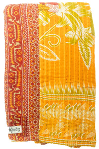 Kantha Large Throw Blanket