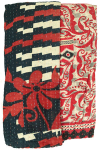 Grounded Large Kantha Throw Blanket