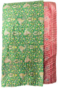 Grow Silk Blend Kantha Throw Blanket