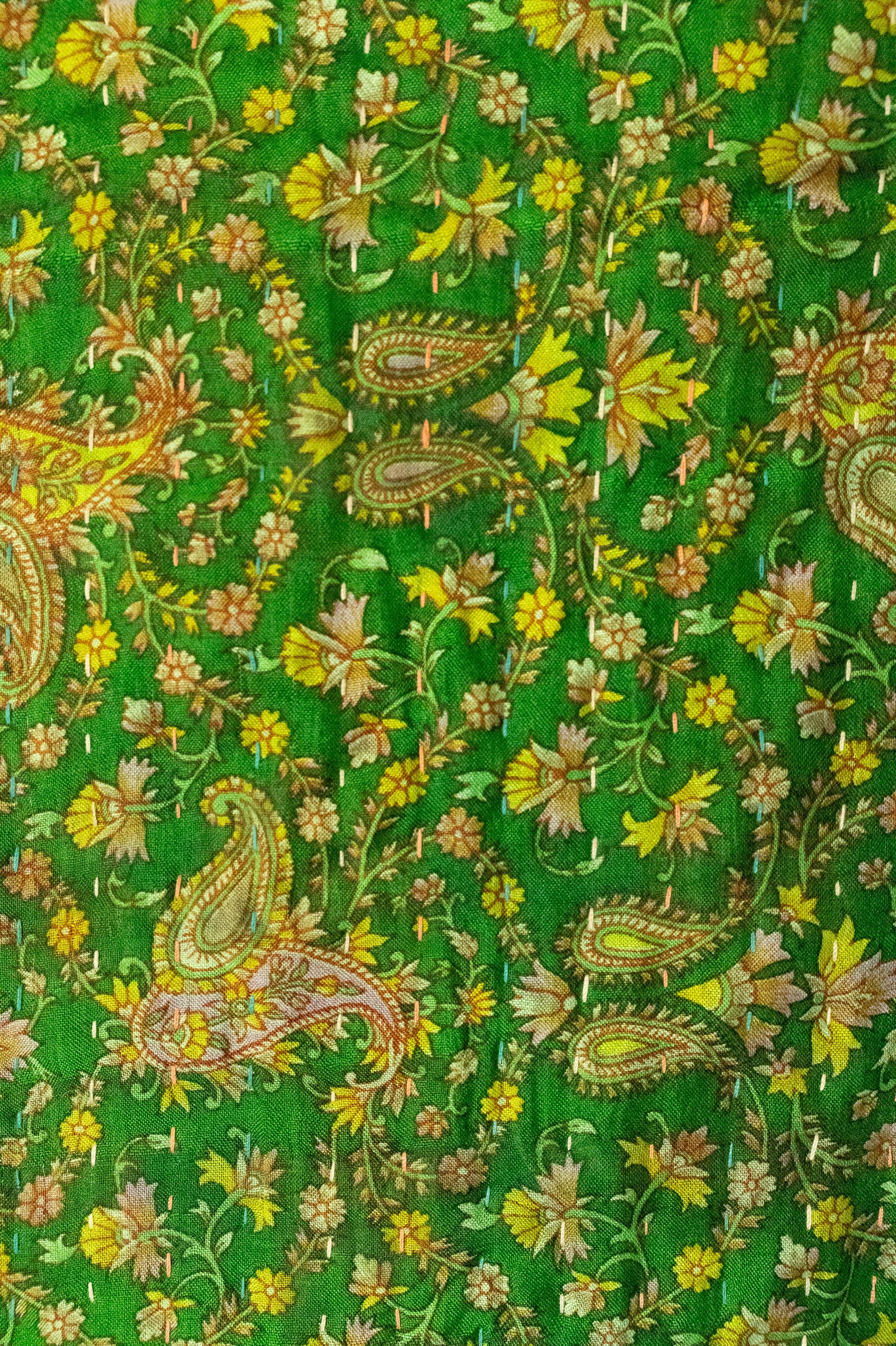 Grow Silk Blend Kantha Throw Blanket