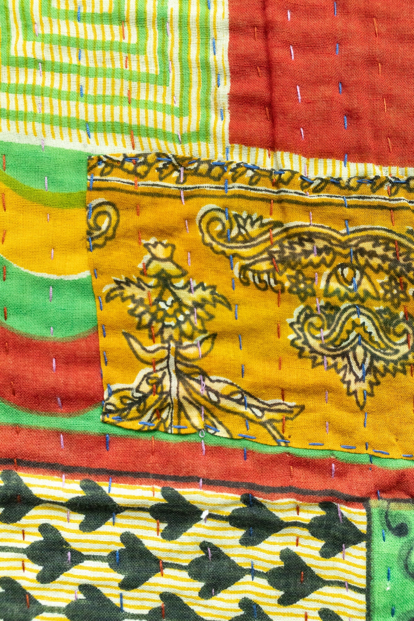 Kantha Throw Bed Quilt