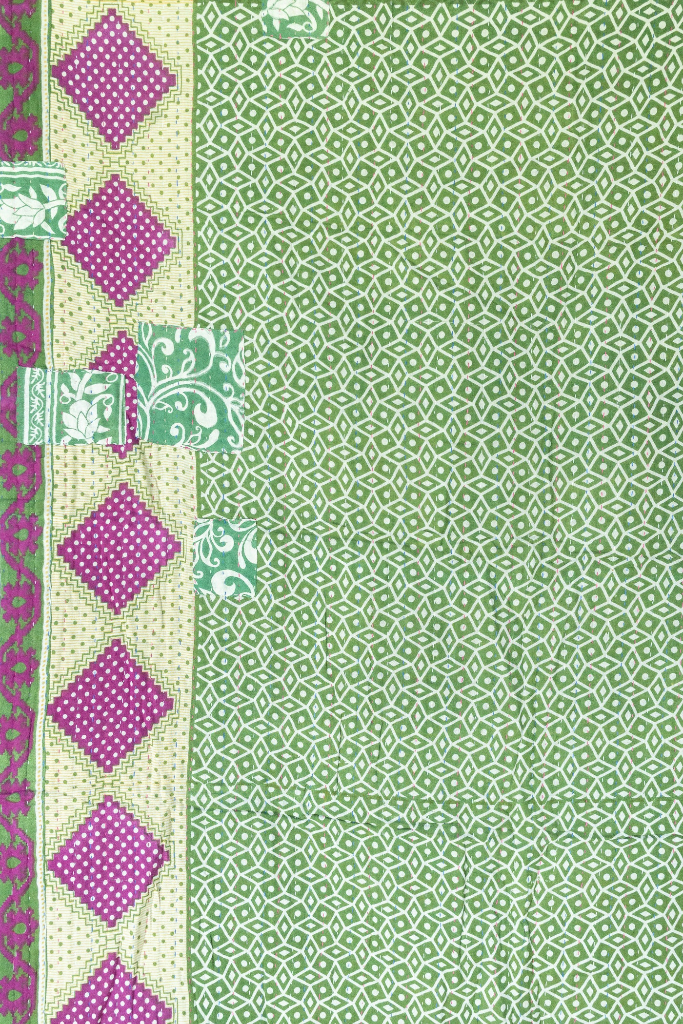 Happy Kantha Throw Blanket