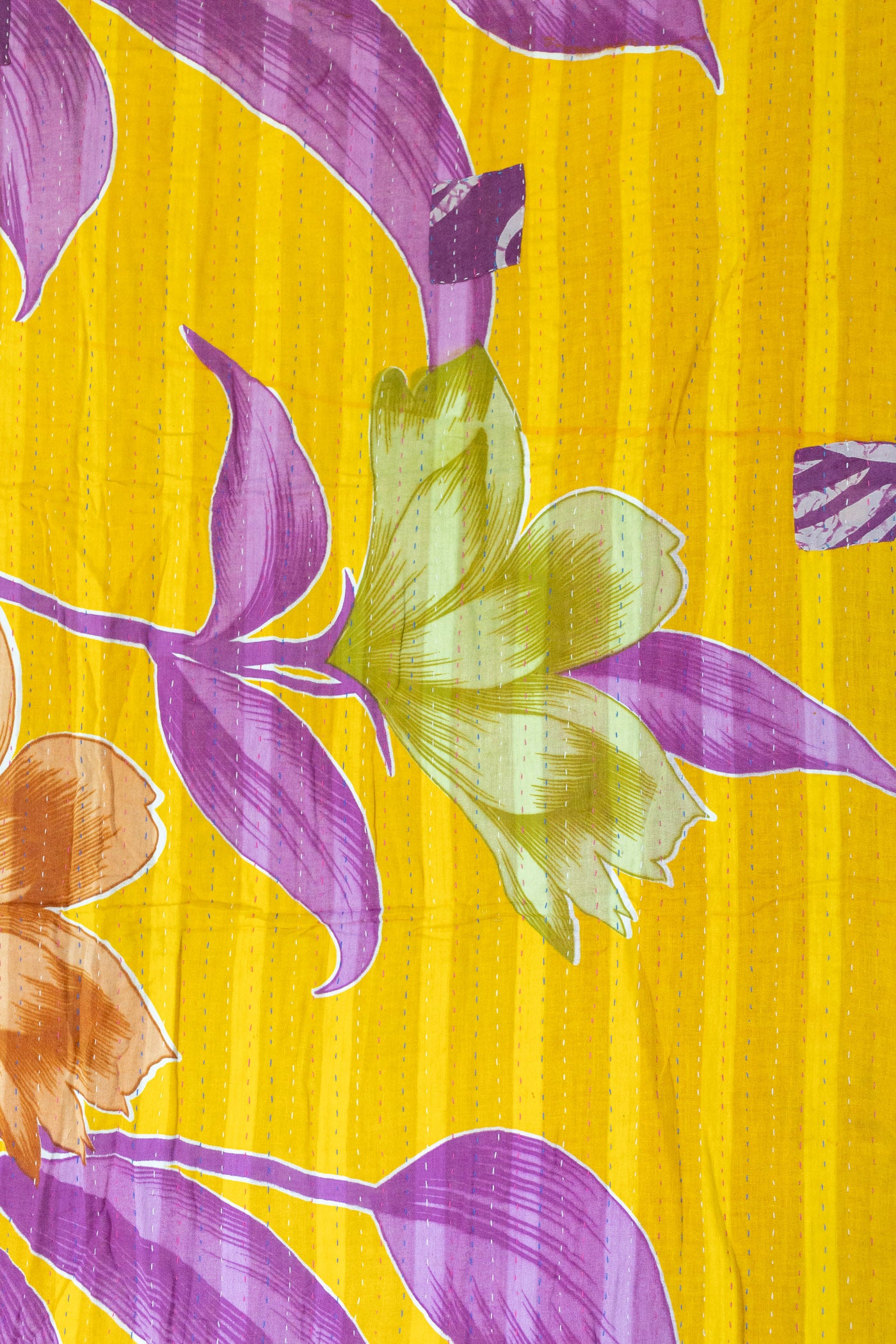Happy Kantha Throw Blanket