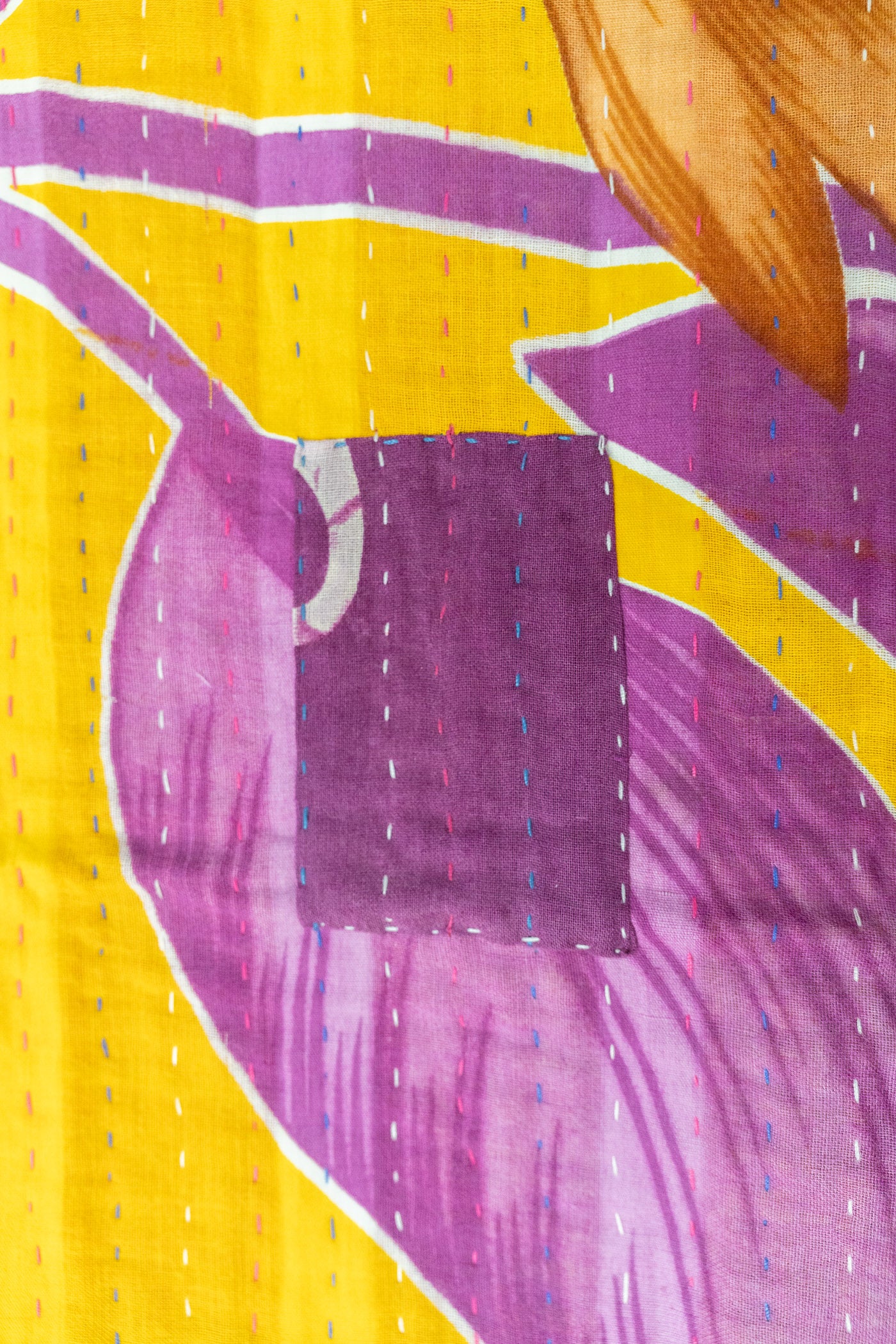 Happy Kantha Throw Blanket