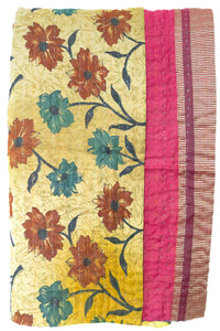 Kantha Silk Throw Blanket