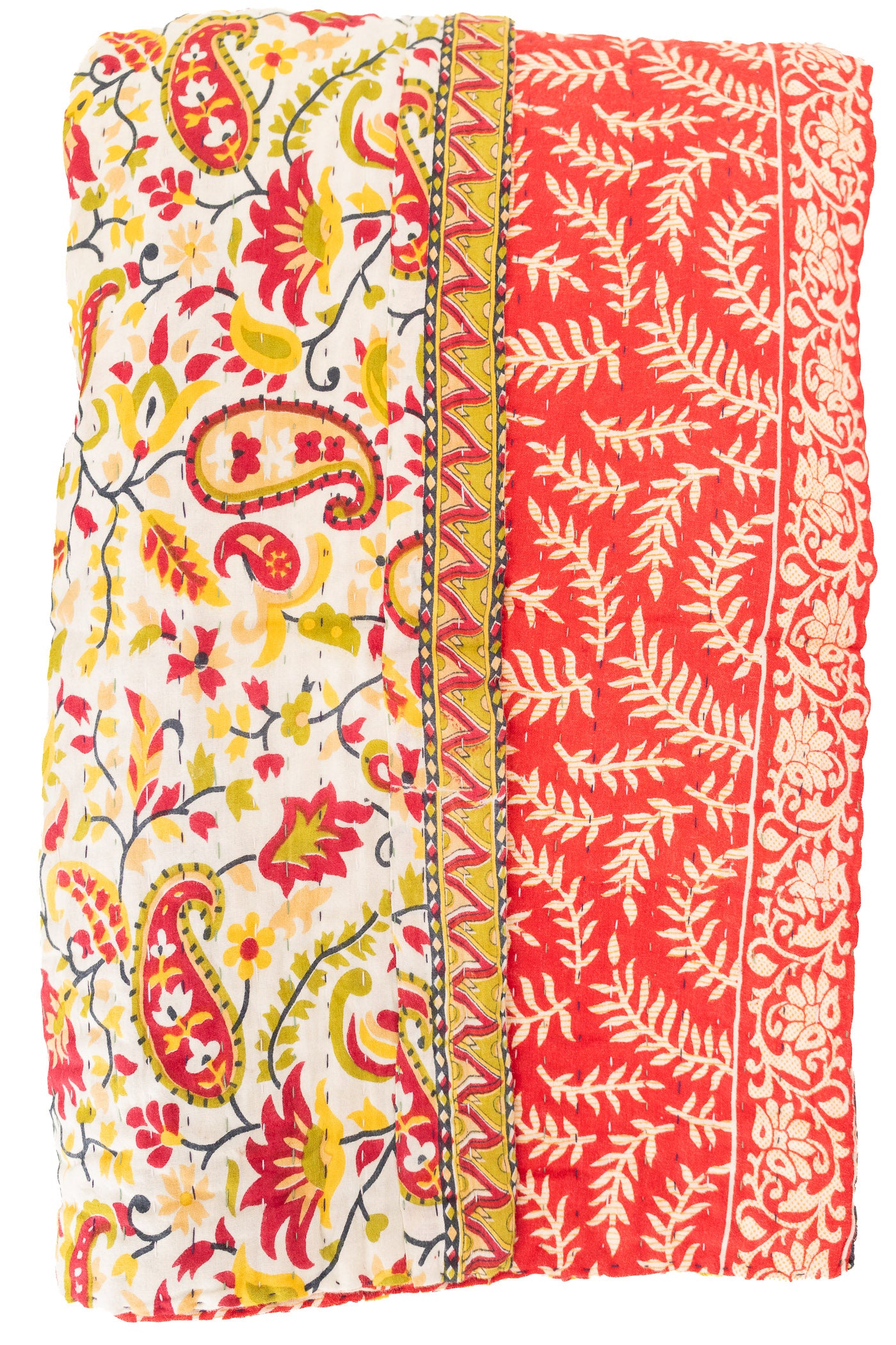 Harvest No. 3 Large Kantha Throw Blanket