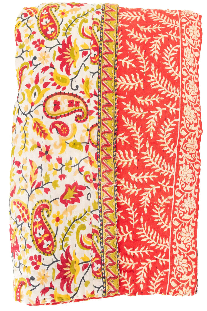Harvest No. 3 Large Kantha Throw Blanket