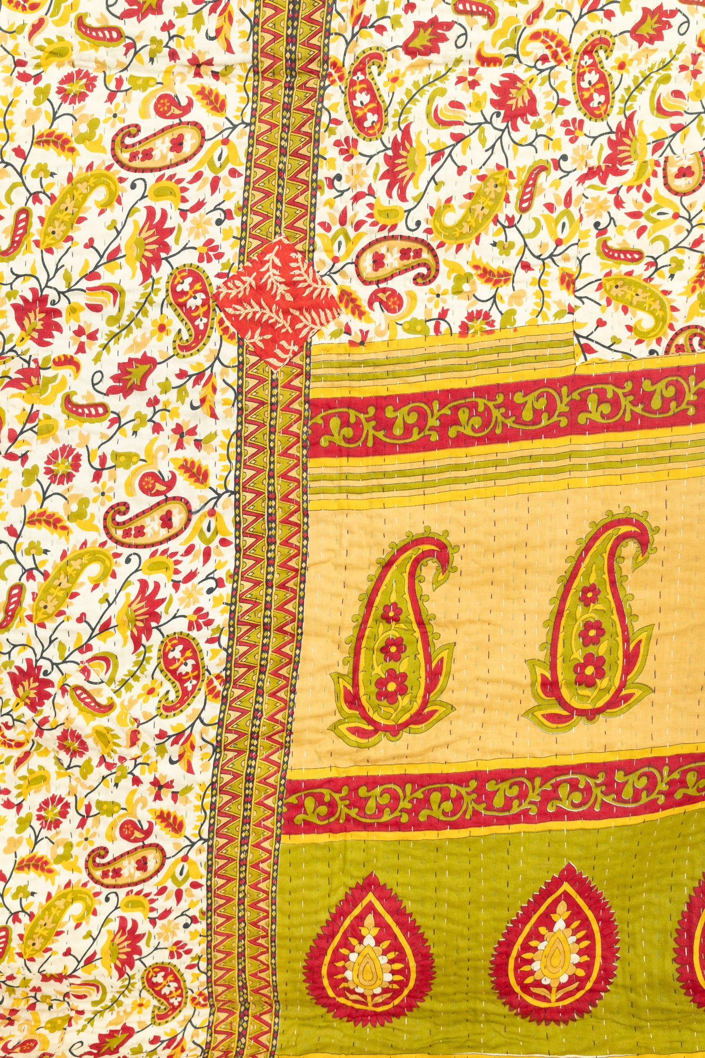 Harvest No. 3 Large Kantha Throw Blanket
