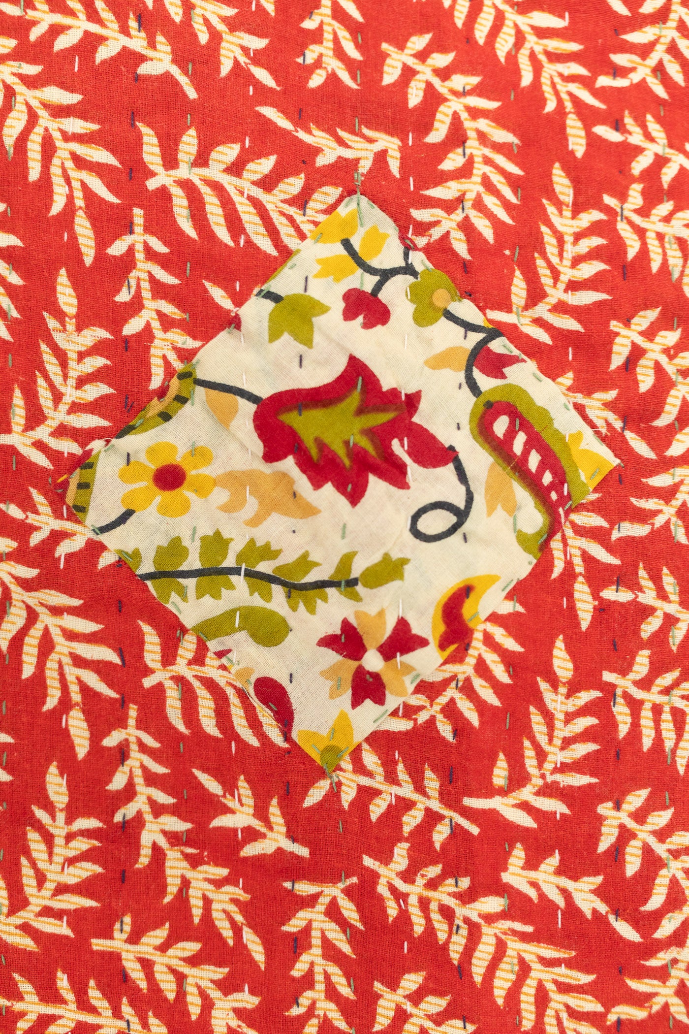 Harvest No. 3 Large Kantha Throw Blanket