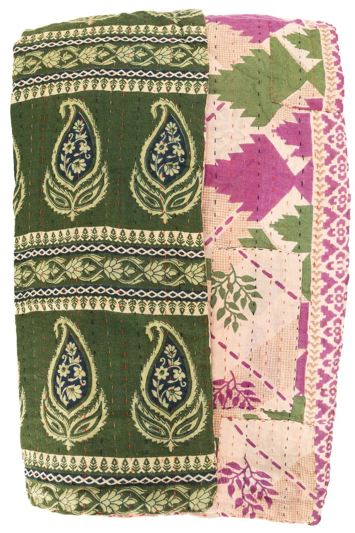 Harvest No. 4 Large Kantha Throw Blanket