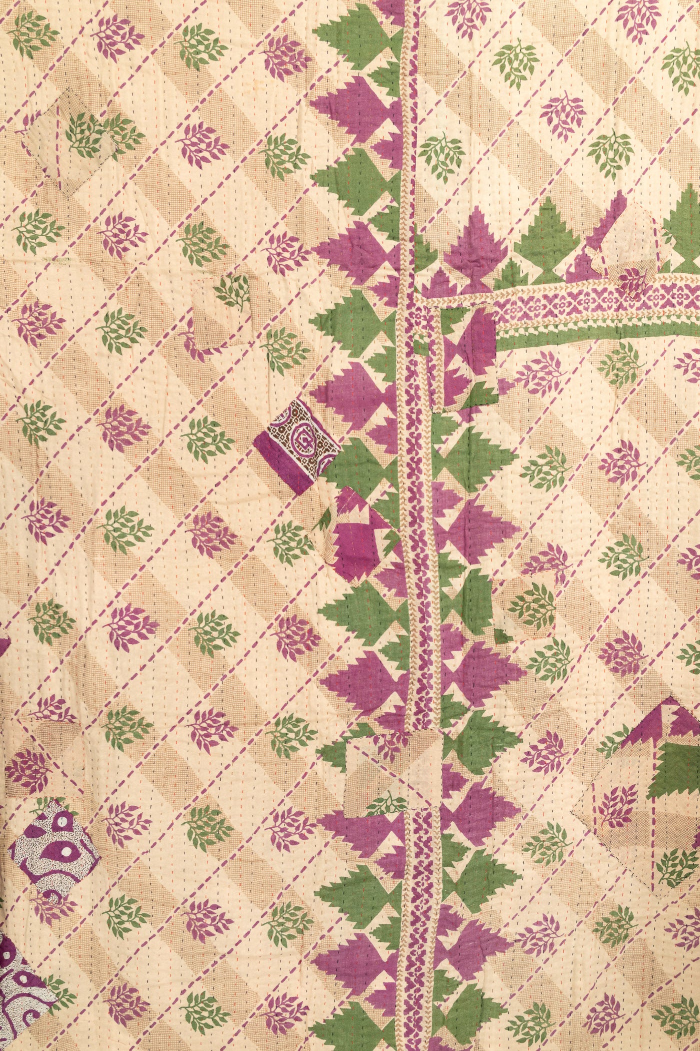 Harvest No. 4 Large Kantha Throw Blanket