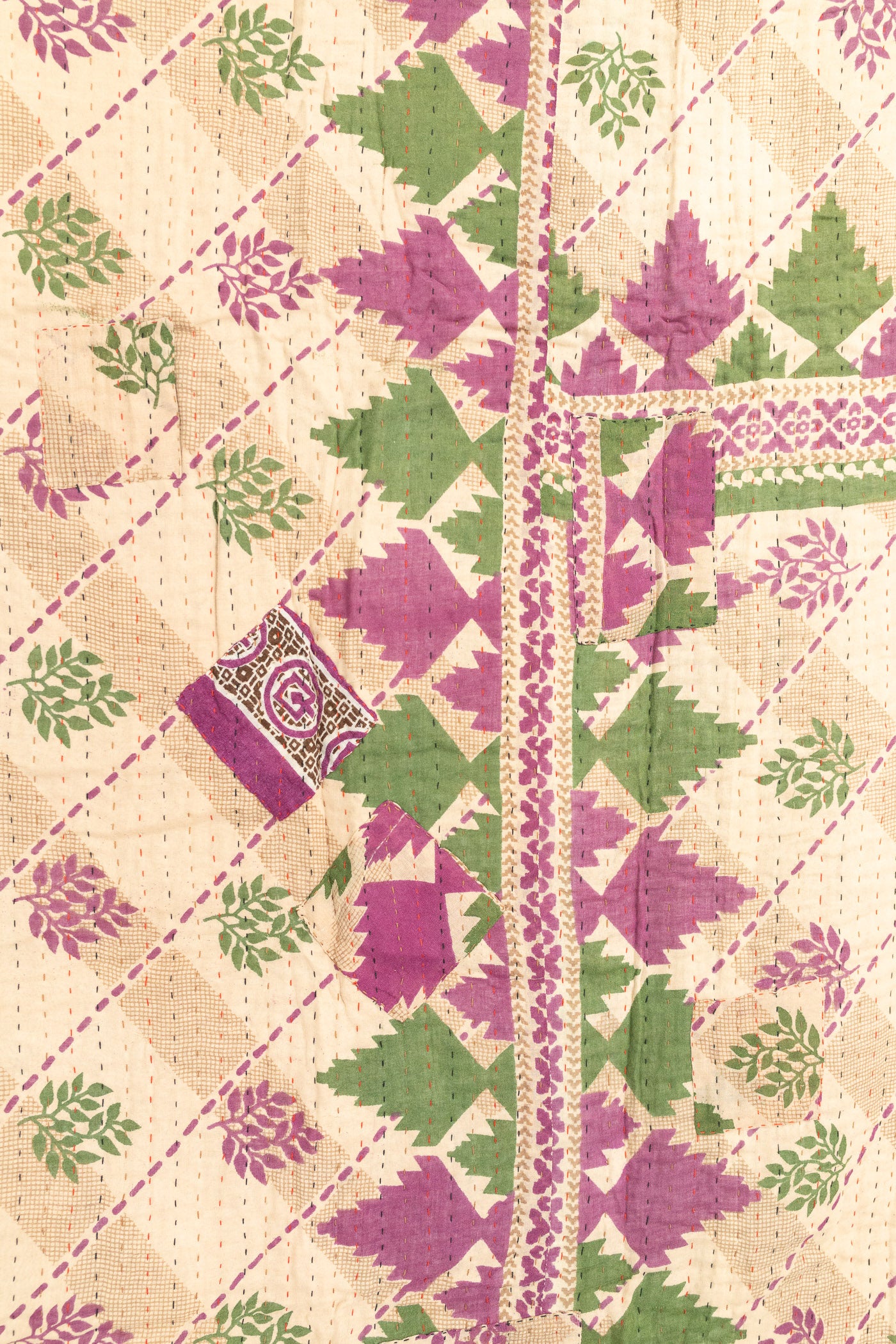 Harvest No. 4 Large Kantha Throw Blanket