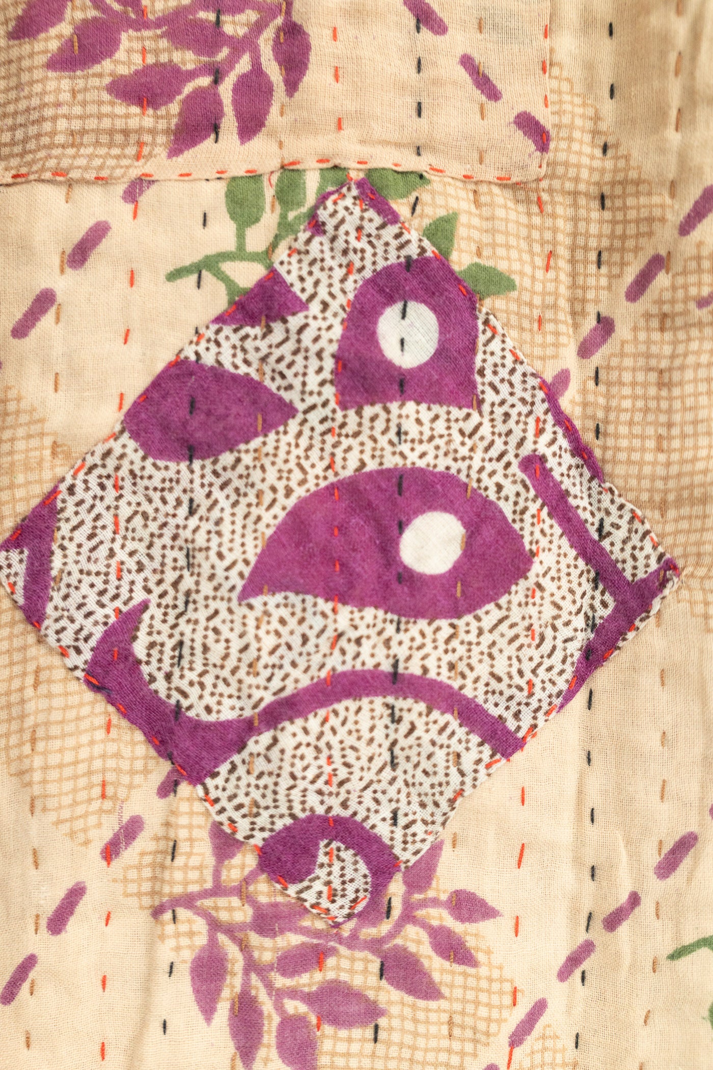 Harvest No. 4 Large Kantha Throw Blanket