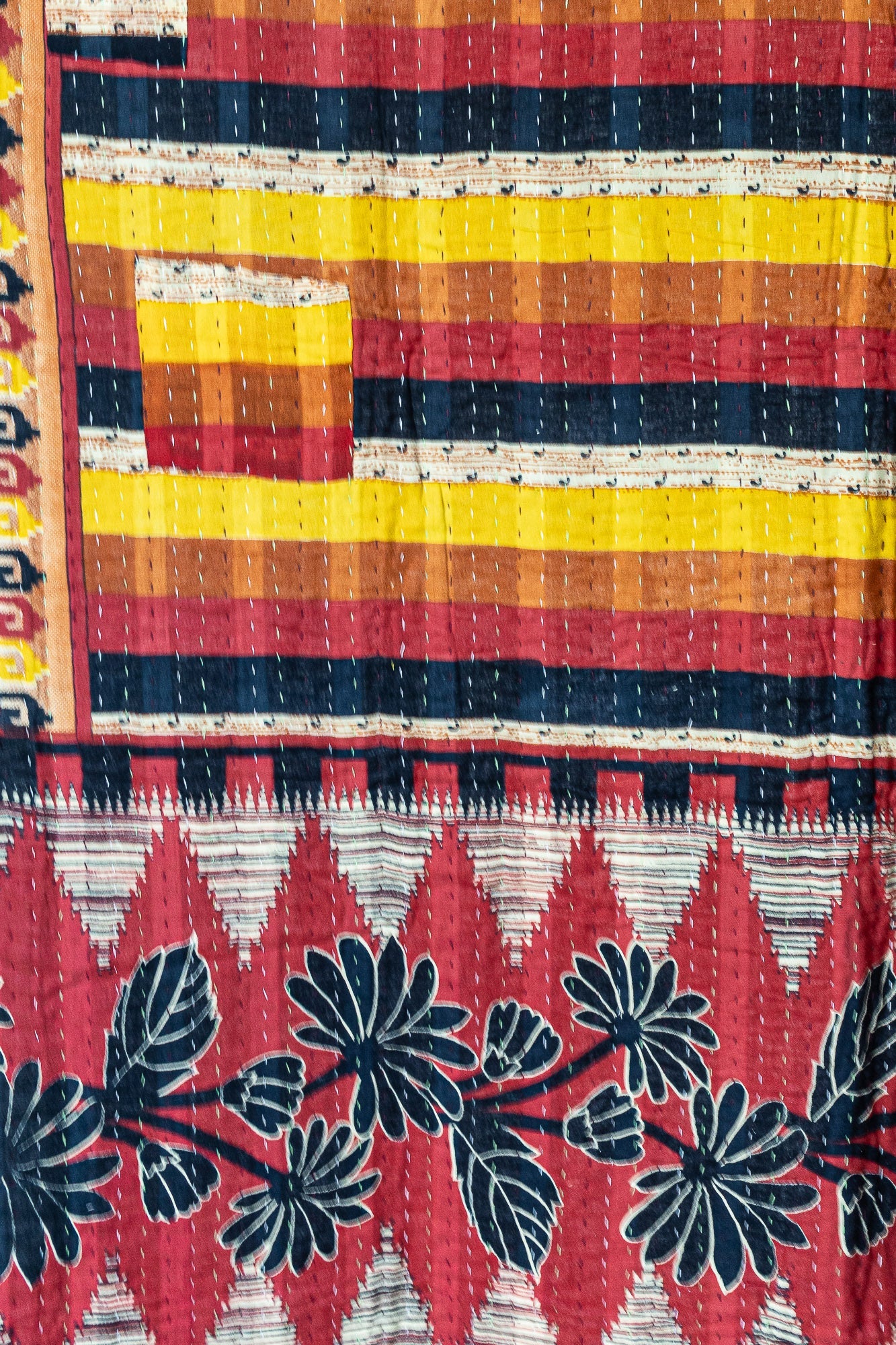 Heart Kantha Throw