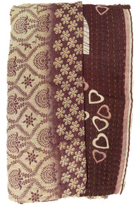 Heartfelt Kantha Throw Blanket