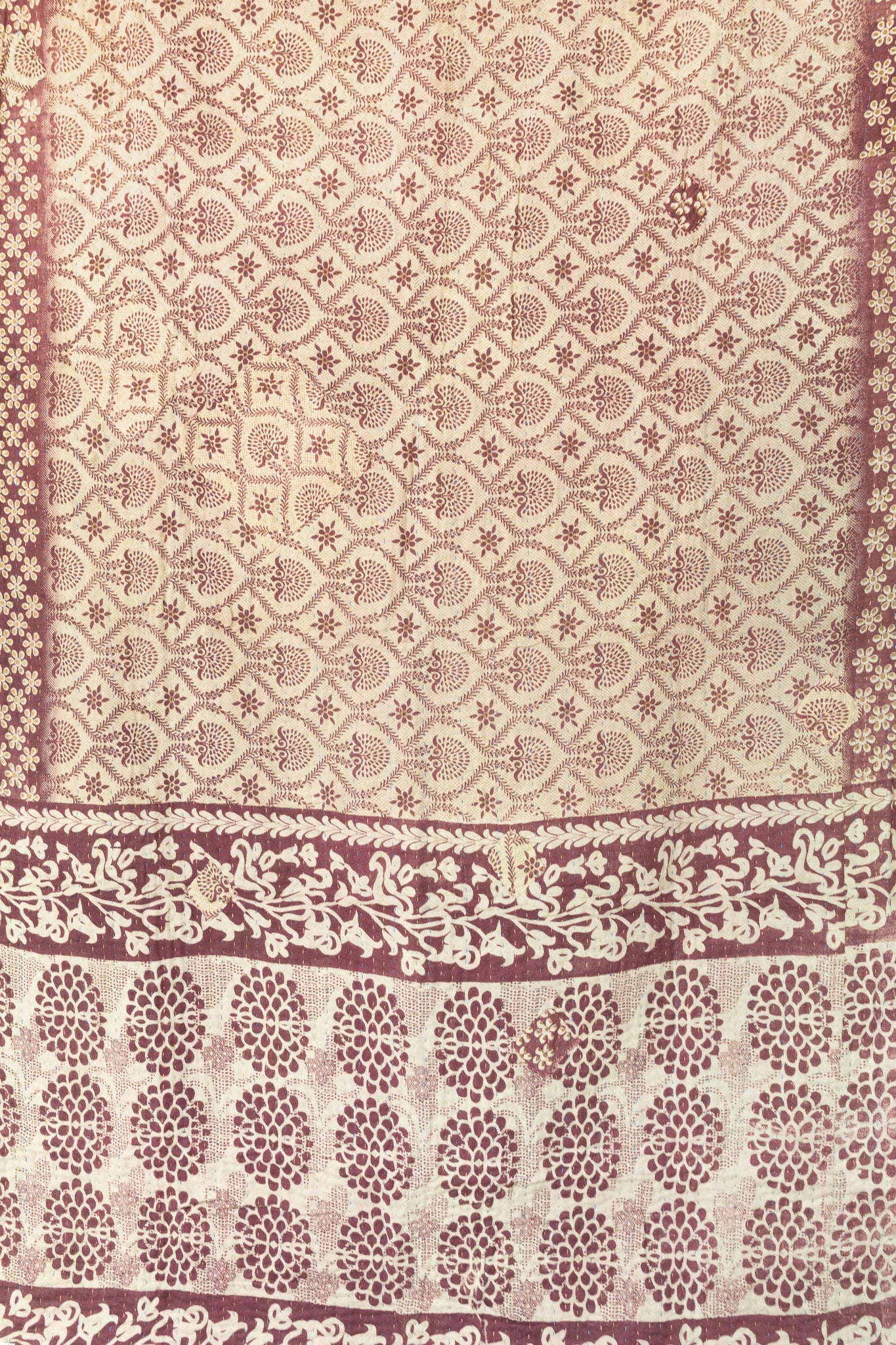 Heartfelt Kantha Throw Blanket