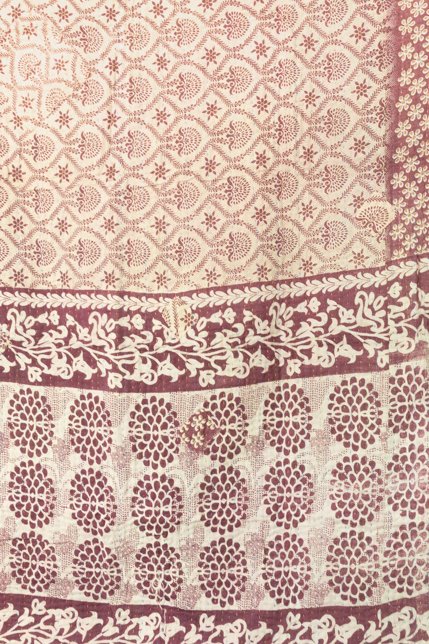 Heartfelt Kantha Throw Blanket
