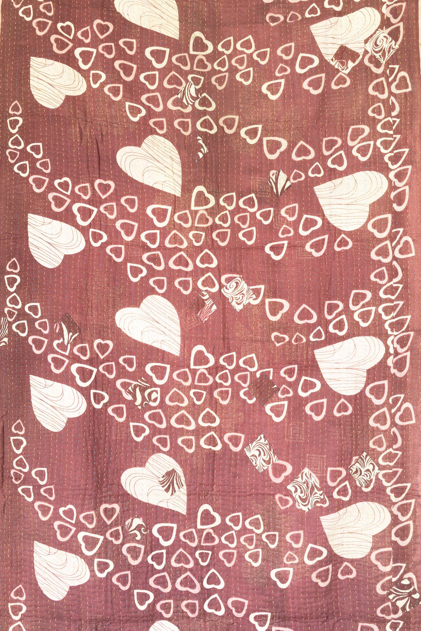 Heartfelt Kantha Throw Blanket