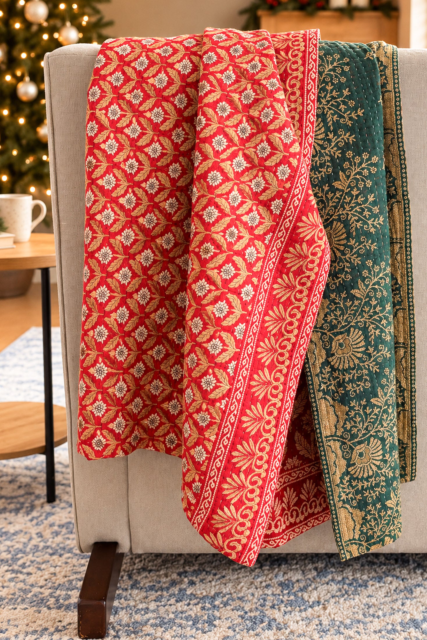 Hearth Holiday Kantha Blanket