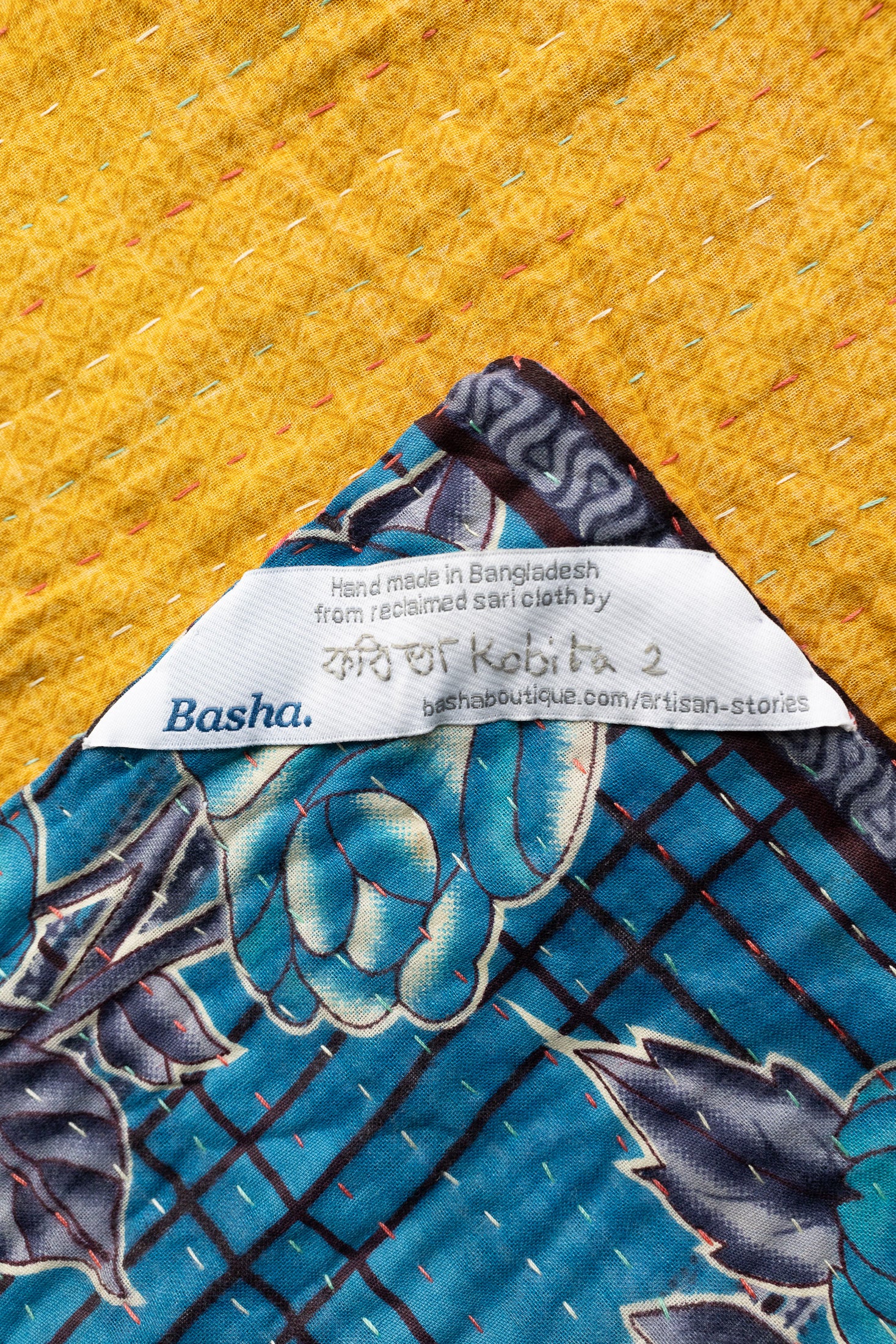 Heart No. 2 Mini Kantha Blanket