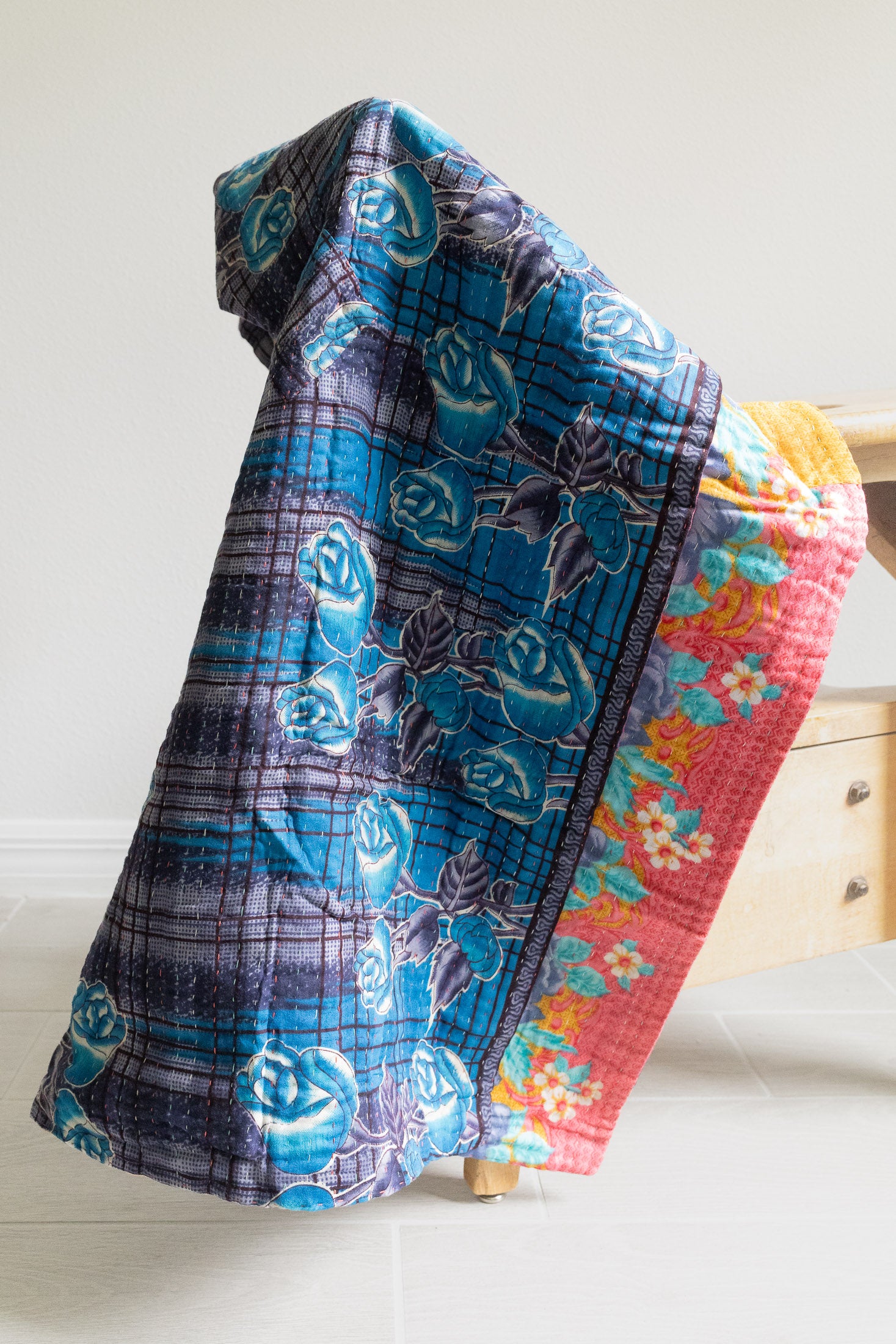 Heart No. 2 Mini Kantha Blanket