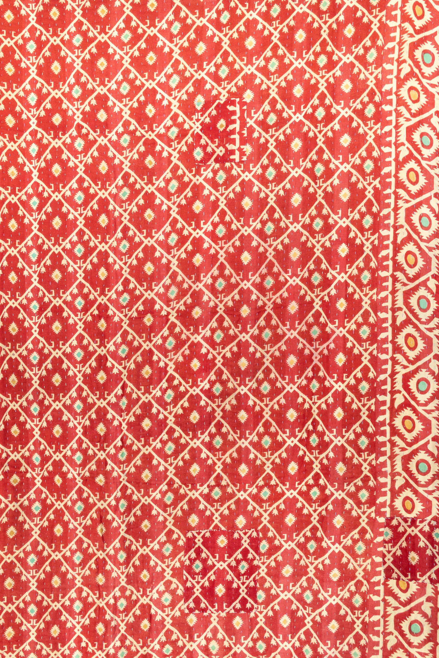 Holly Holiday Kantha Blanket