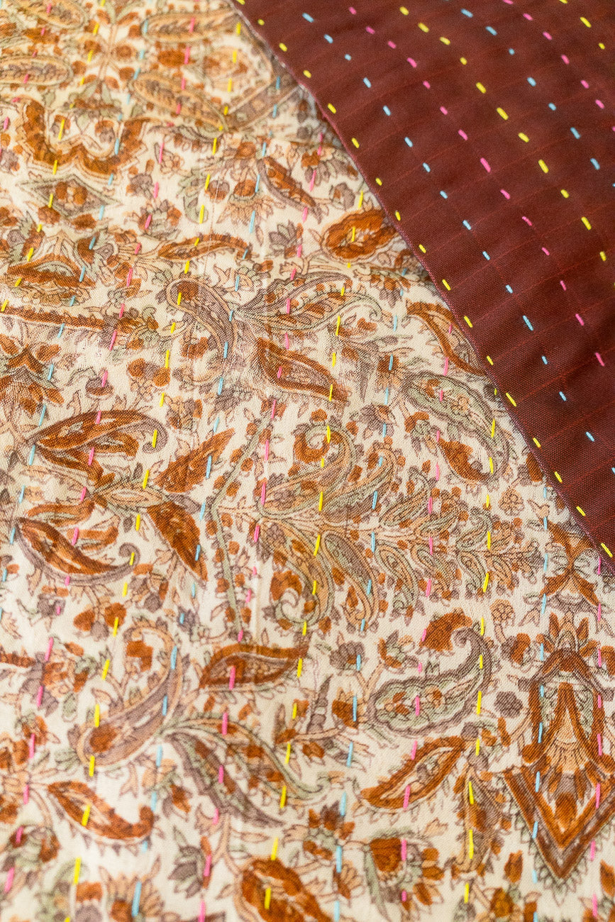 Kantha Holiday Silk Table Runner - Holly No. 11