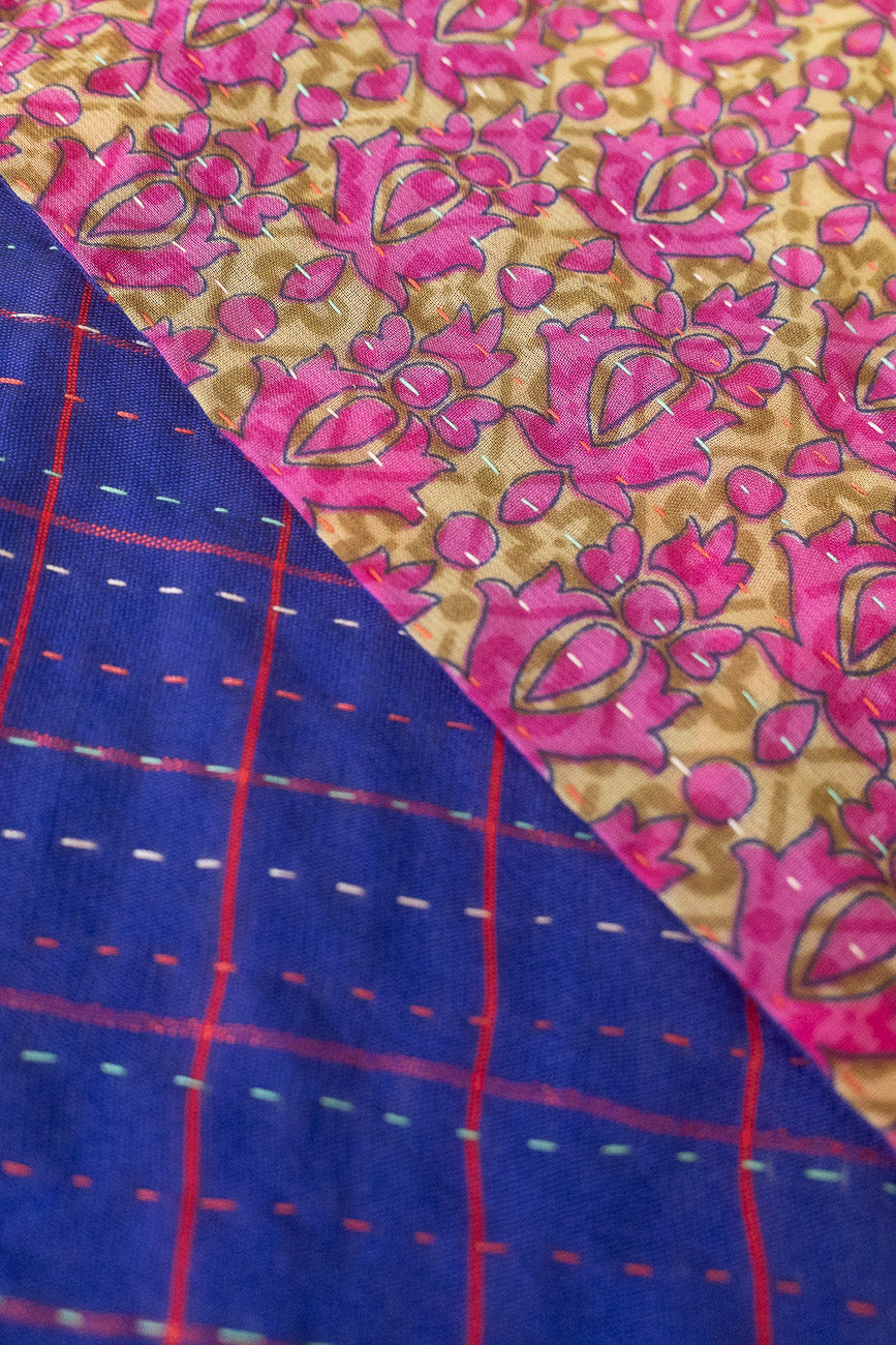 Kantha Holiday Silk Table Runner - Holly No. 12