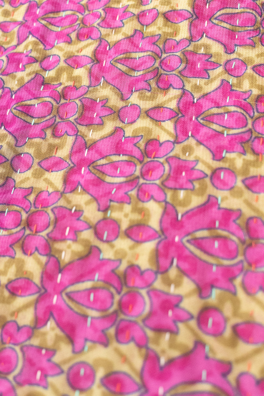 Kantha Holiday Silk Table Runner - Holly No. 12