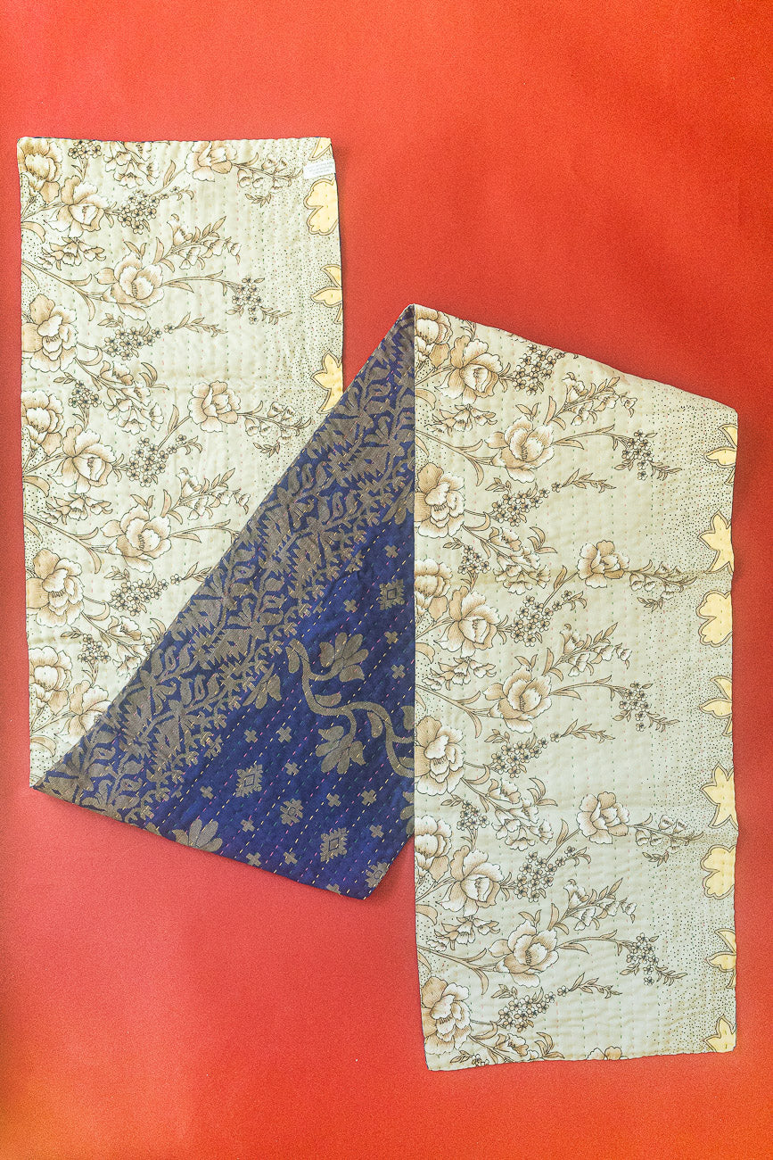 Kantha Holiday Silk Table Runner - Holly No. 13