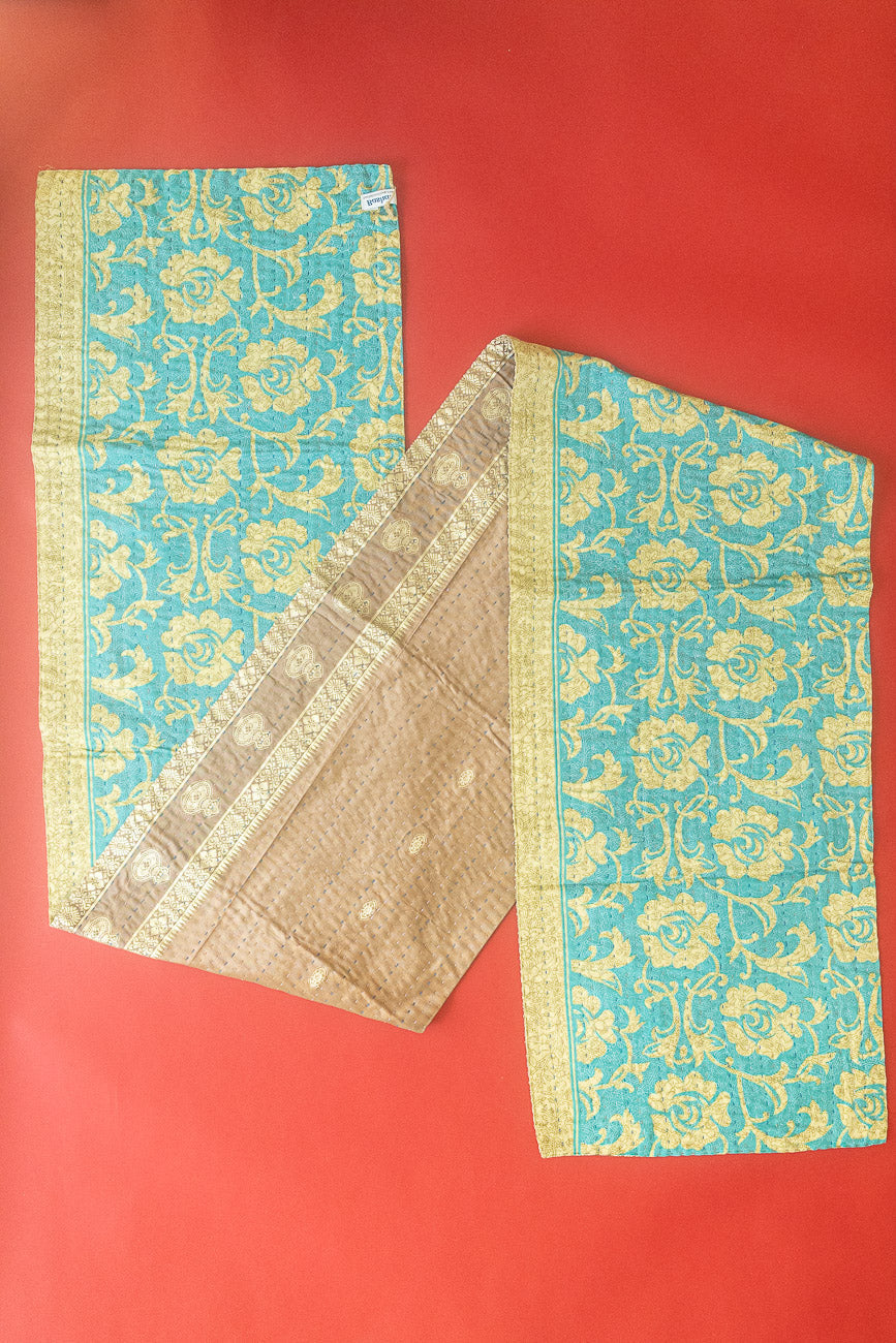 Kantha Holiday Silk Table Runner - Holly No. 16