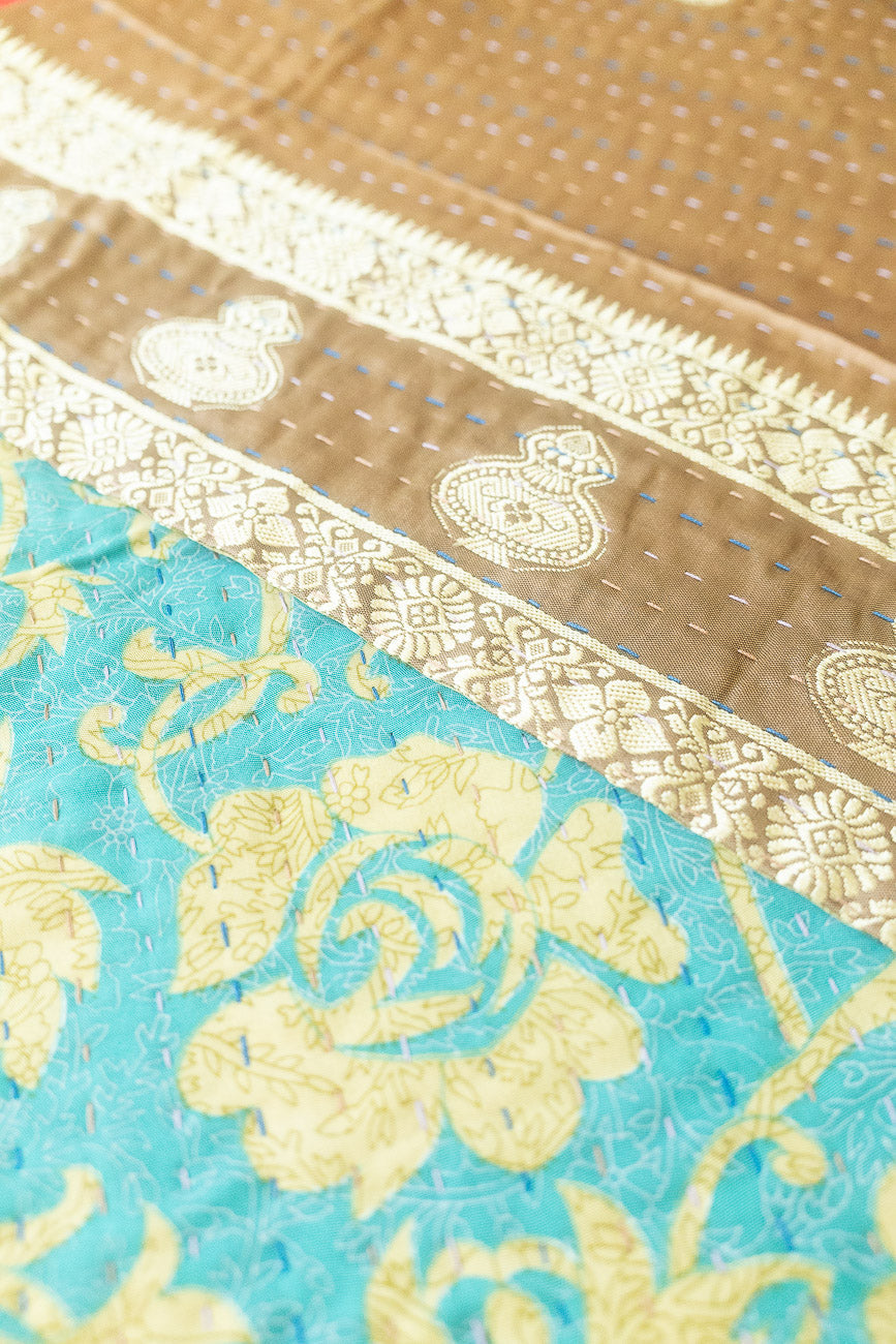 Kantha Holiday Silk Table Runner - Holly No. 16