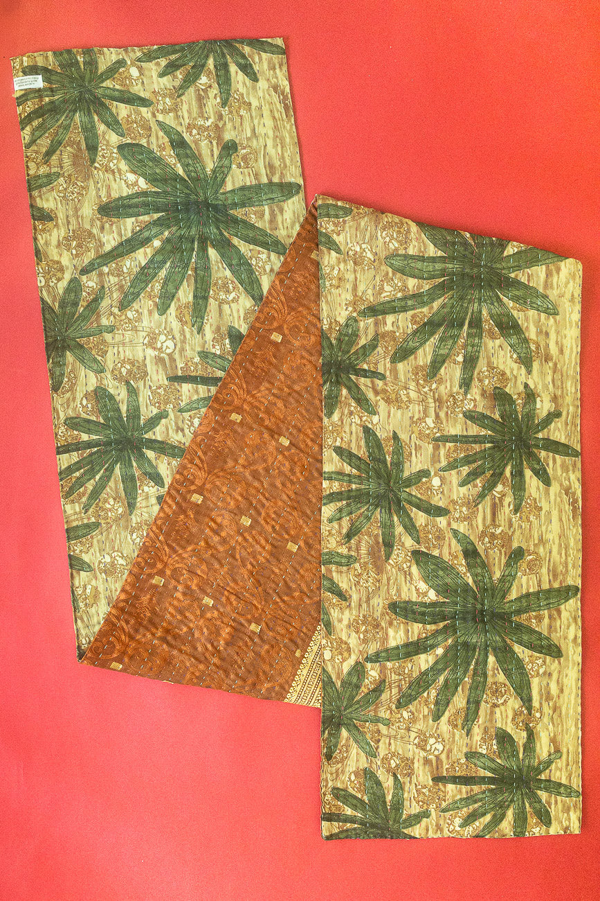 Kantha Holiday Silk Table Runner - Holly No. 4