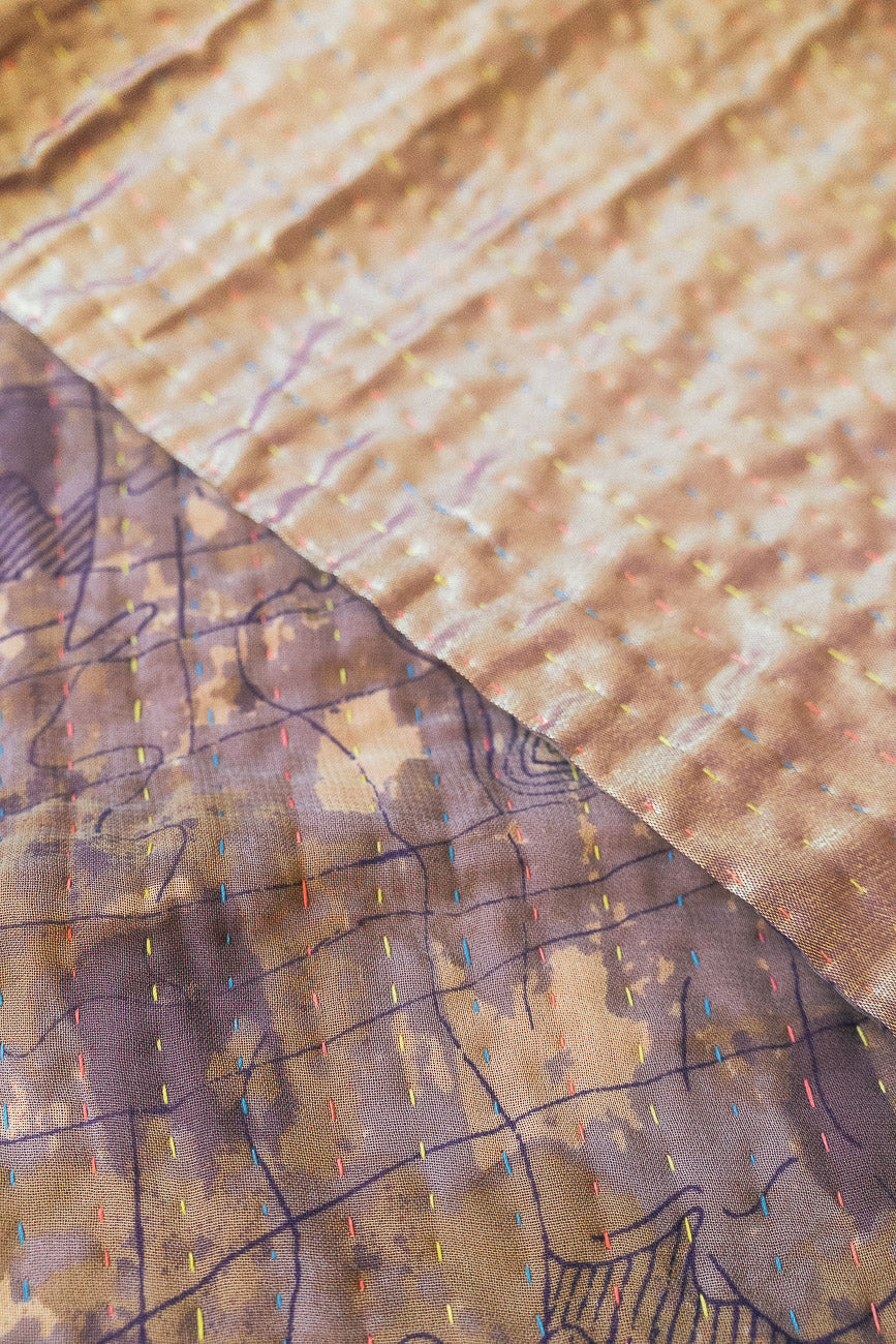 Kantha Holiday Silk Table Runner - Holly No. 7