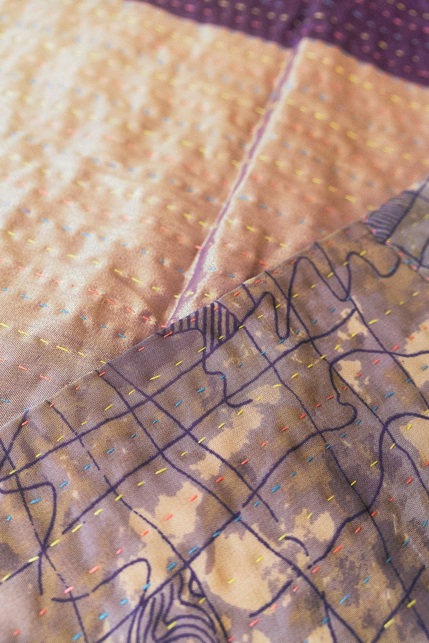 Kantha Holiday Silk Table Runner - Holly No. 7